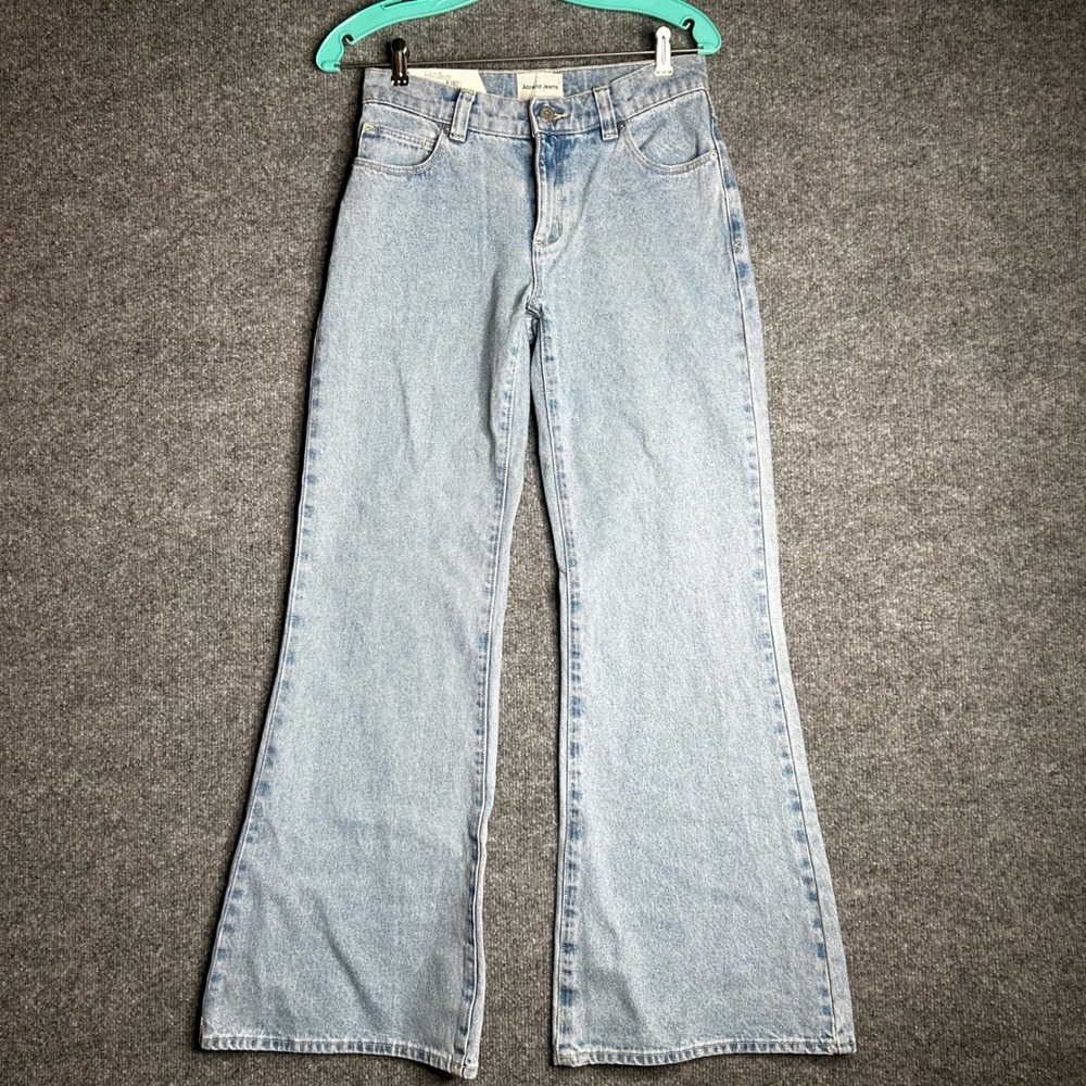 Abrand Jeans 99 Low Baggy Flare Paris Mid Blue Denim Pants Size 23